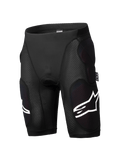 Alpinestars A-Impact Plasma Protection Shorts, Mountain Bike Protection Shorts, Black, integrated hip and thigh impact padding, textured ribbed panels, white logo accents, form-fitting breathable stretch material