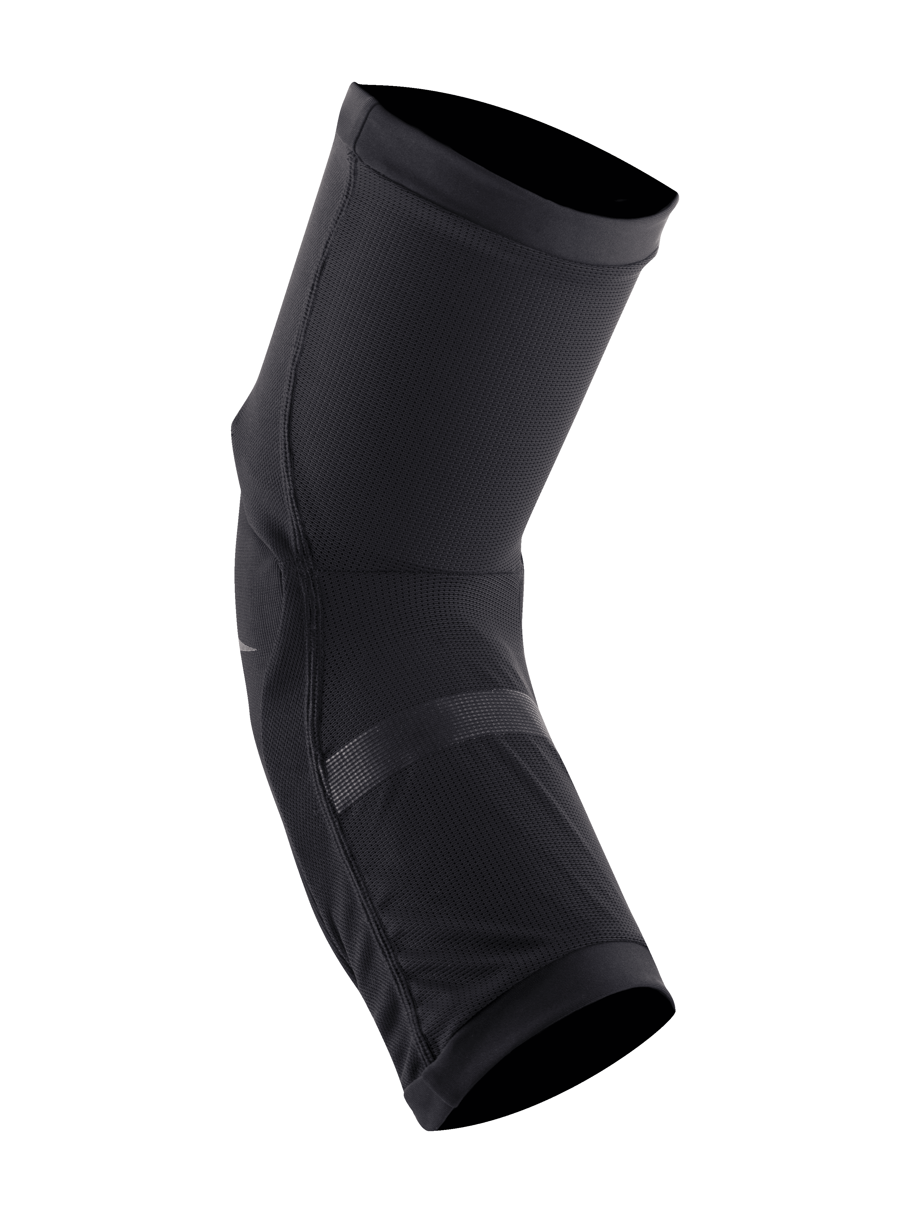 Alpinestars Paragon Plus knäskydd, svarta, lätt slip-on-design, andningsaktiv stretchmesh-konstruktion med perforerade skyddsplattor, ergonomisk förformad passform för mountainbike