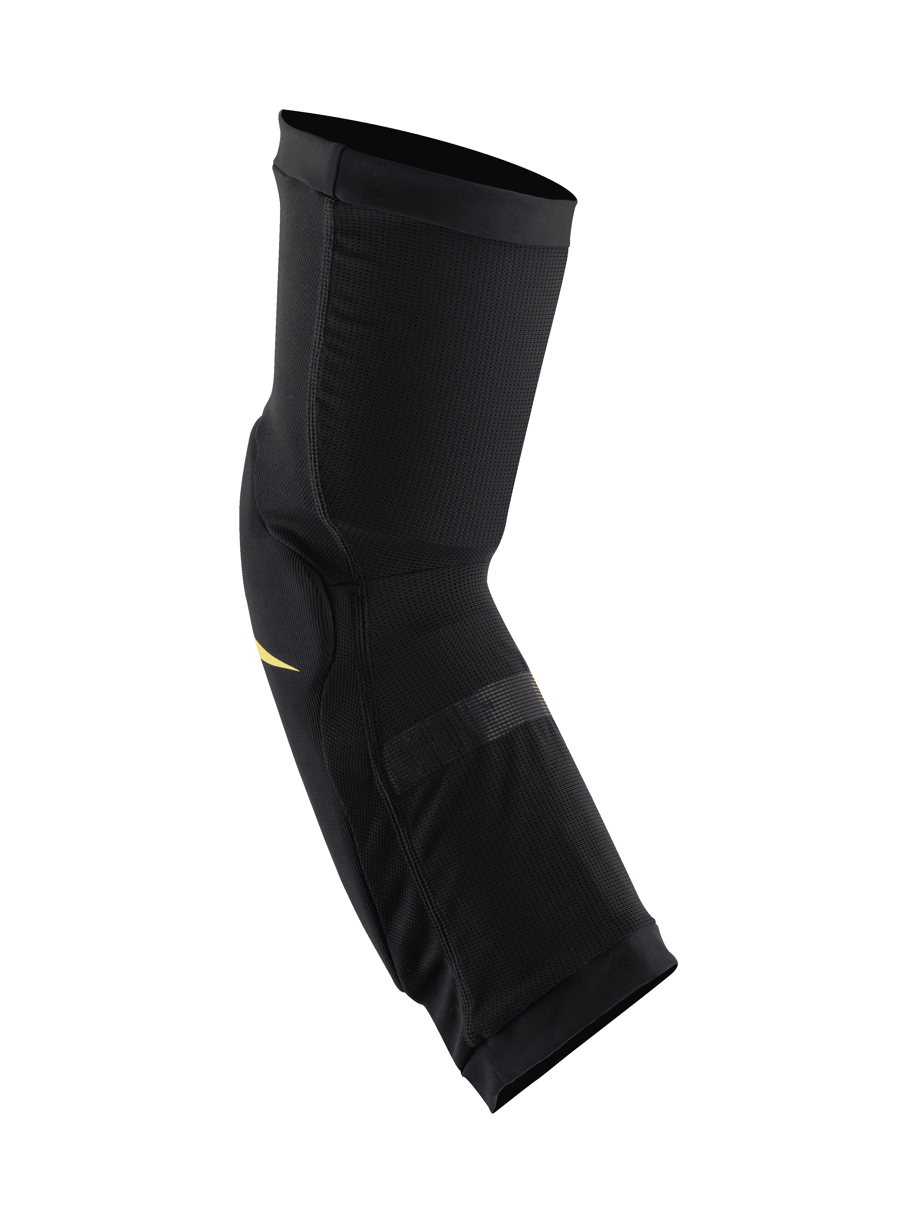 Alpinestars Paragon Plus knäskydd, svarta och acid yellow, lätt slip-on-skydd med stretchmesh som andas, ergonomisk förformad design för mountainbike och terrängskydd