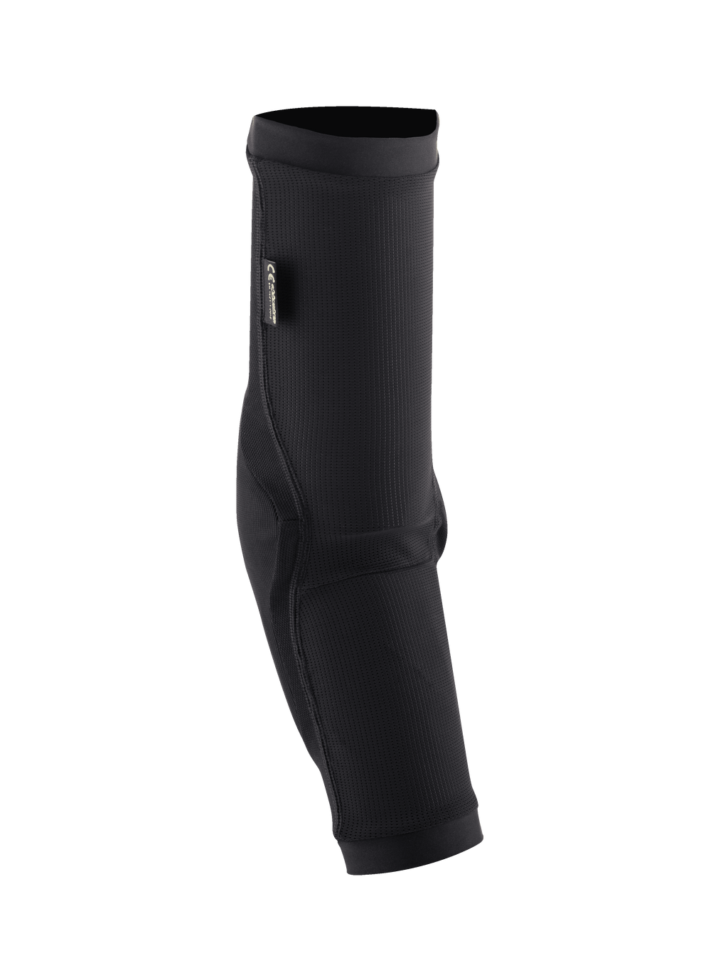 Alpinestars Paragon Plus armbågsskydd, svarta MTB-armbågsskydd, slip-on-modell med ventilerande nätmaterial, ripstop-förstärkningar och CE-certifieringsetikett, ergonomisk design för mountainbike