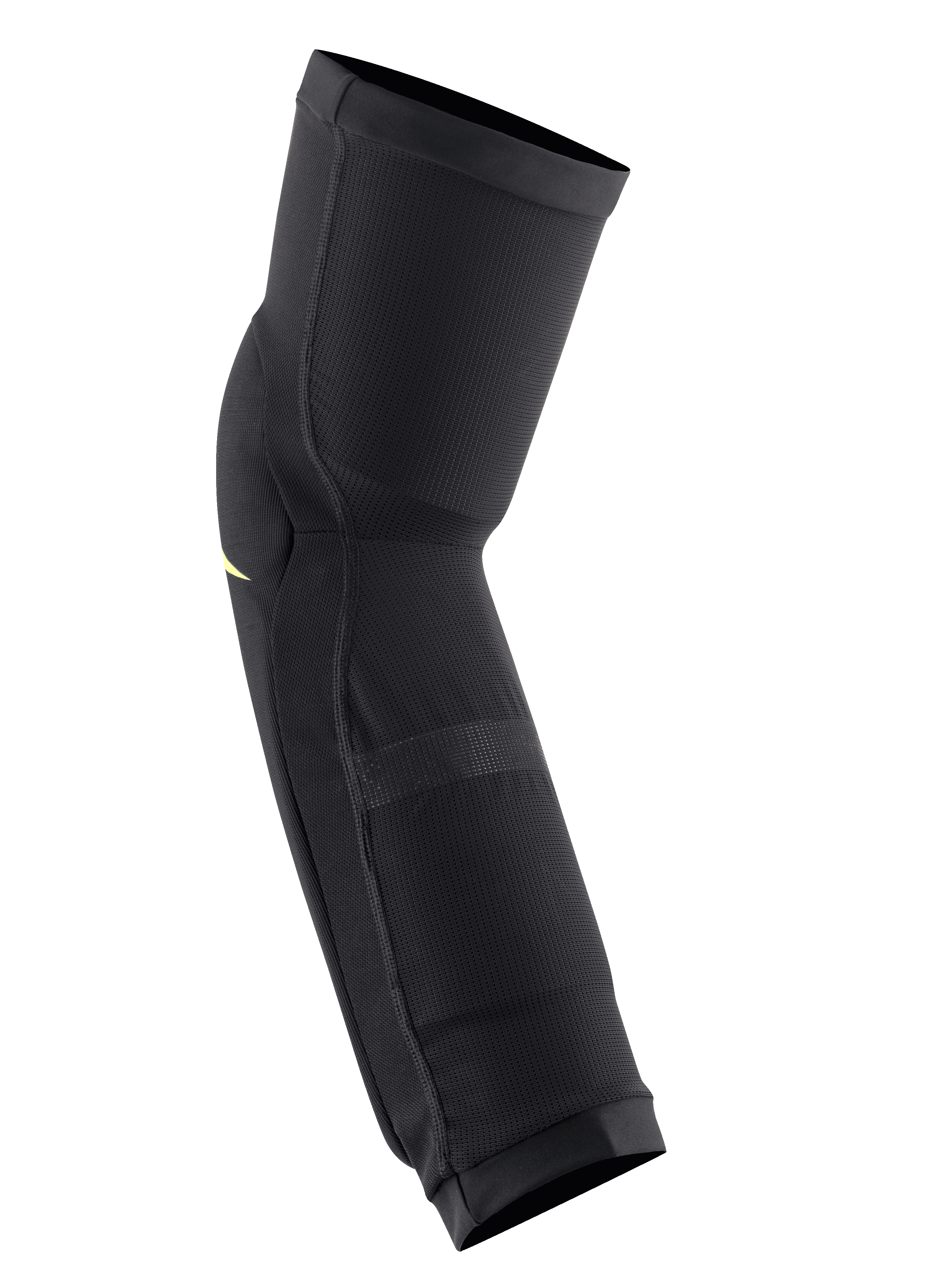 Alpinestars Paragon Plus knä-/benskydd, Black Acid Yellow, slip-on-skyddsmudd, har ventilerande meshkonstruktion och ergonomisk förformad design för MTB-cykling