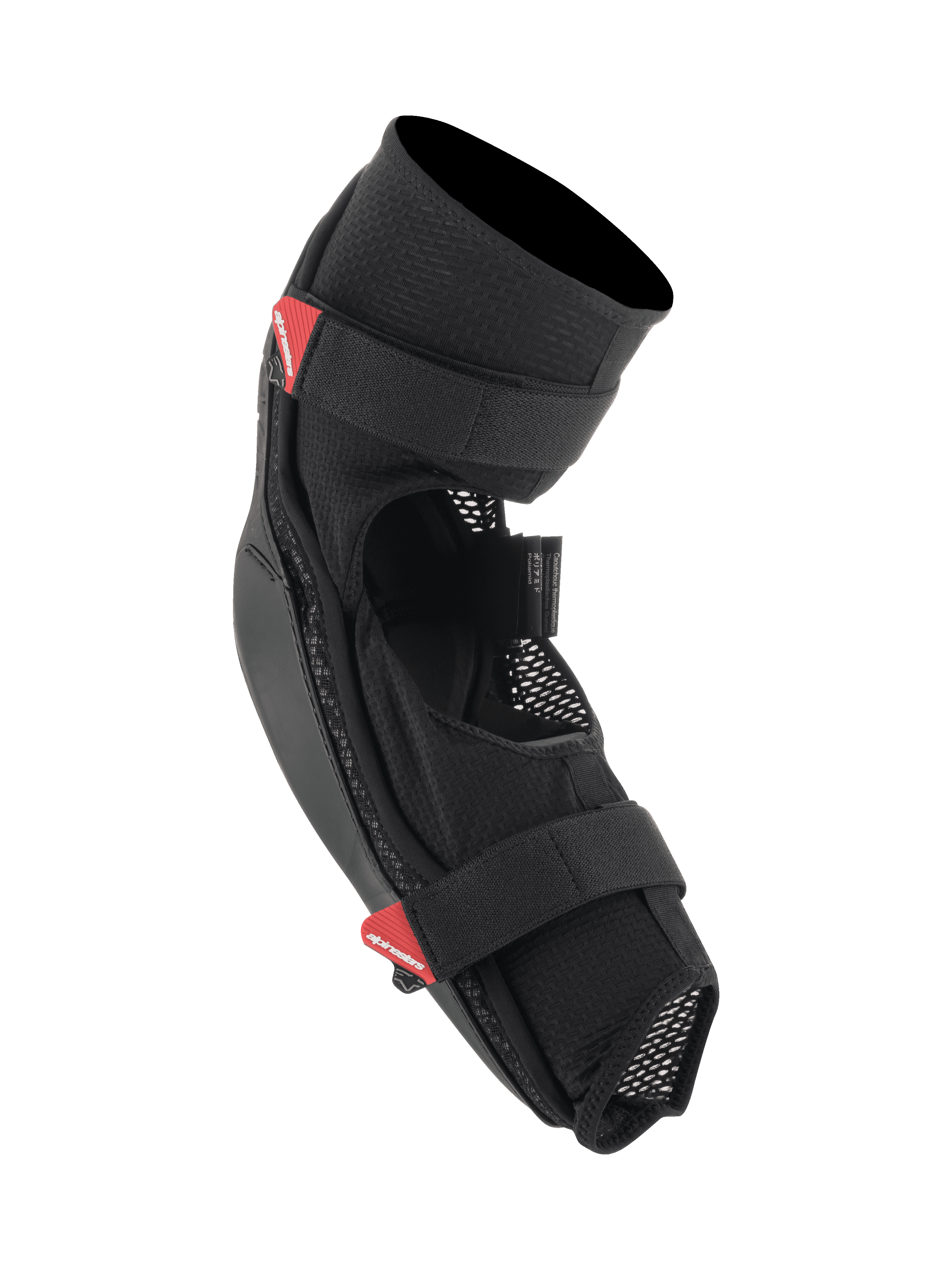 Alpinestars Bionic Pro armbågsskydd, svarta och röda, lätta MTB-skydd med ventilerande mesh-konstruktion, dubbla kardborreband och integrerade stötdämpande skal