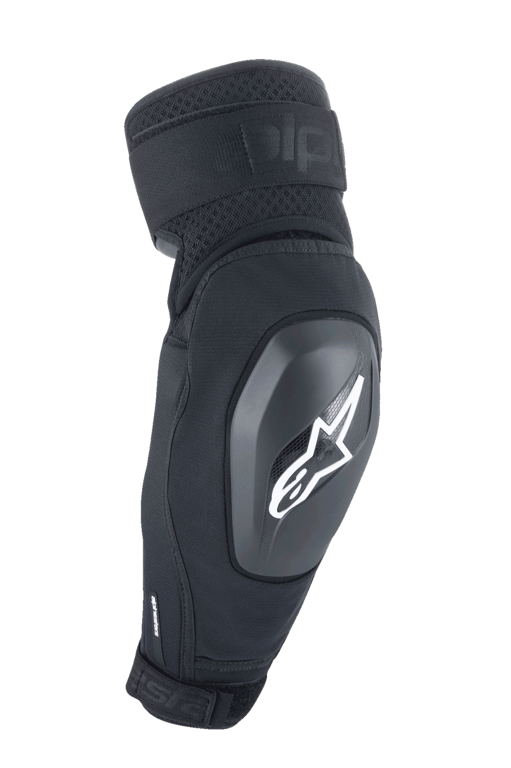 Alpinestars A-Impact Plasma Elite Shield Elbow Protector, Black with White Star Logo, TPU Hard Shell Protection with Dual Adjustable Straps, Mesh Ventilation, Ergonomic Pre-Curved Design, MTB Mountain Bike Protective Gear