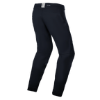 Alpinestars A-Dura Thermal Byxor, mountainbikebyxor, svarta, vy bakifrån med en förböjd anatomisk design, liten ASTARS-logotyp på den bakre linningen, minimalistisk stil för trail- och endurocykling
