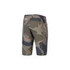 Alpinestars A-Dura Camo Liner Shorts, herr-MTB-cykelbyxor, kamouflagefärger och brun, baksida som visar slitstarkt 2-vägsstretchtyg och dragkedjeförsedda fickor