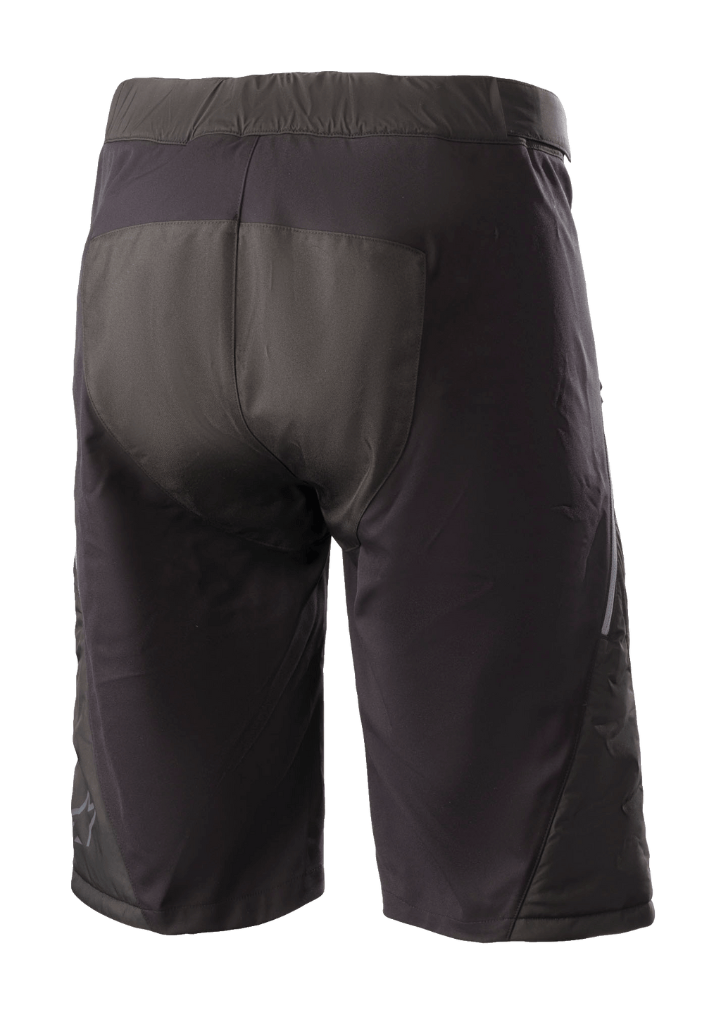 Alpinestars Denali 2 Shorts, mountainbikeshorts, Black Grisaille, vy bakifrån med förstärkt sätesområde och vattenavvisande textilkonstruktion för terrängkörning