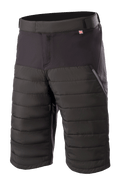 Alpinestars Denali 2 Shorts, mountainbike-shorts, mörkgrå (Black Grisaille), med quiltade Primaloft-isoleringspaneler, sidoficka med dragkedja och justerbar midja, knälångt slitstarkt material för MTB