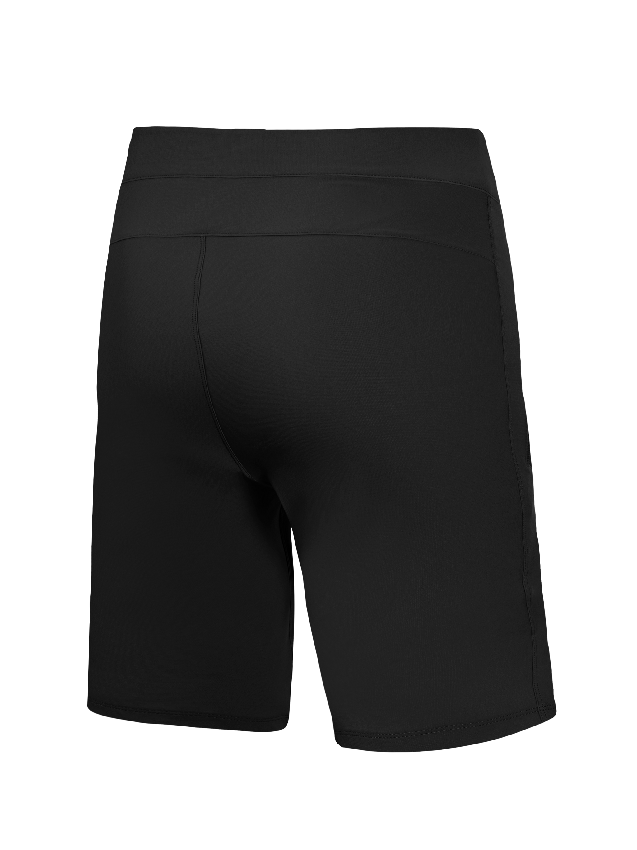 Black A-Dura Ride Shorts, rear view, featuring durable 4-way stretch woven fabric for mountain biking performance.