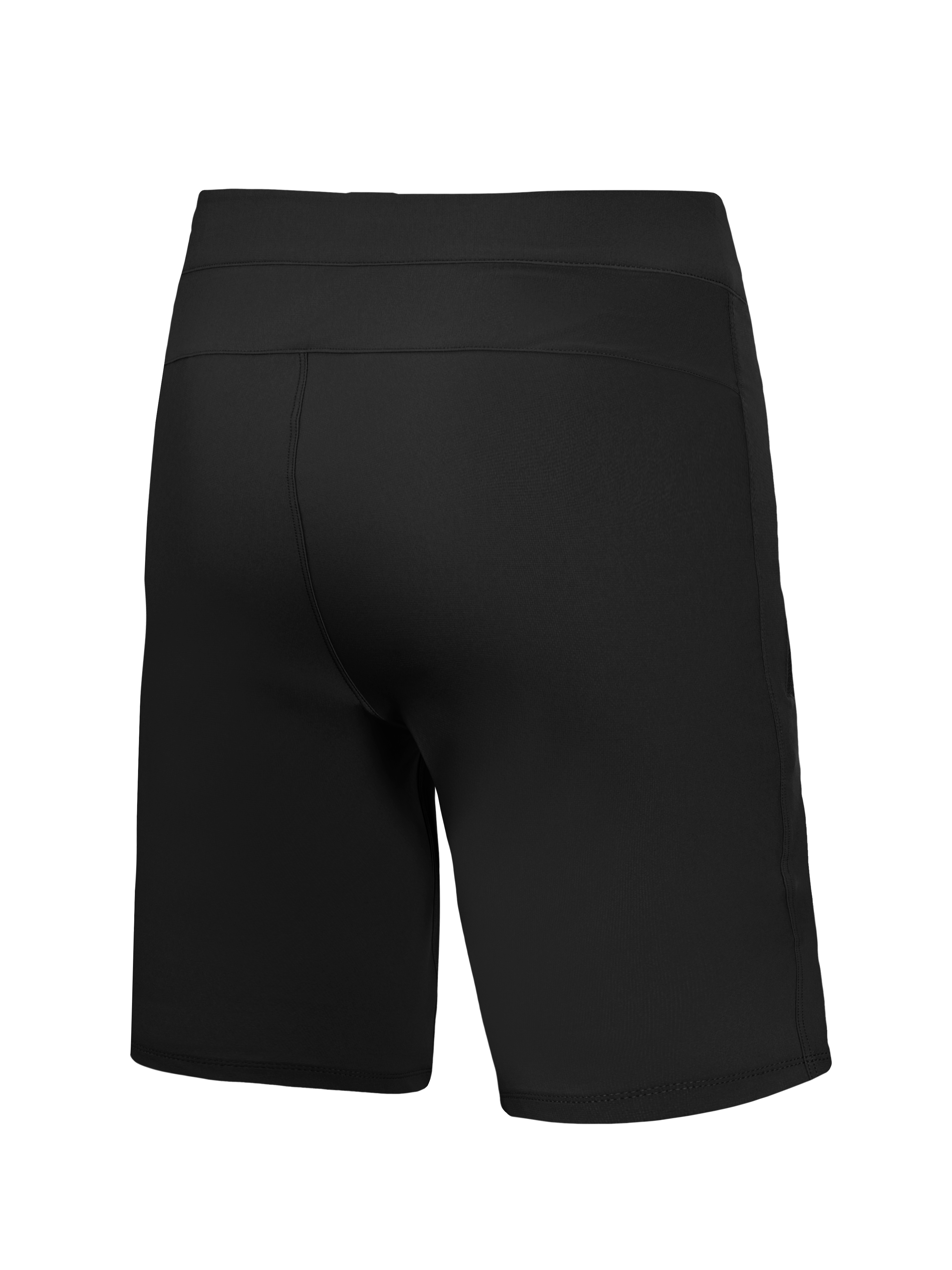 Black A-Dura Ride Shorts, rear view, featuring durable 4-way stretch woven fabric for mountain biking performance.