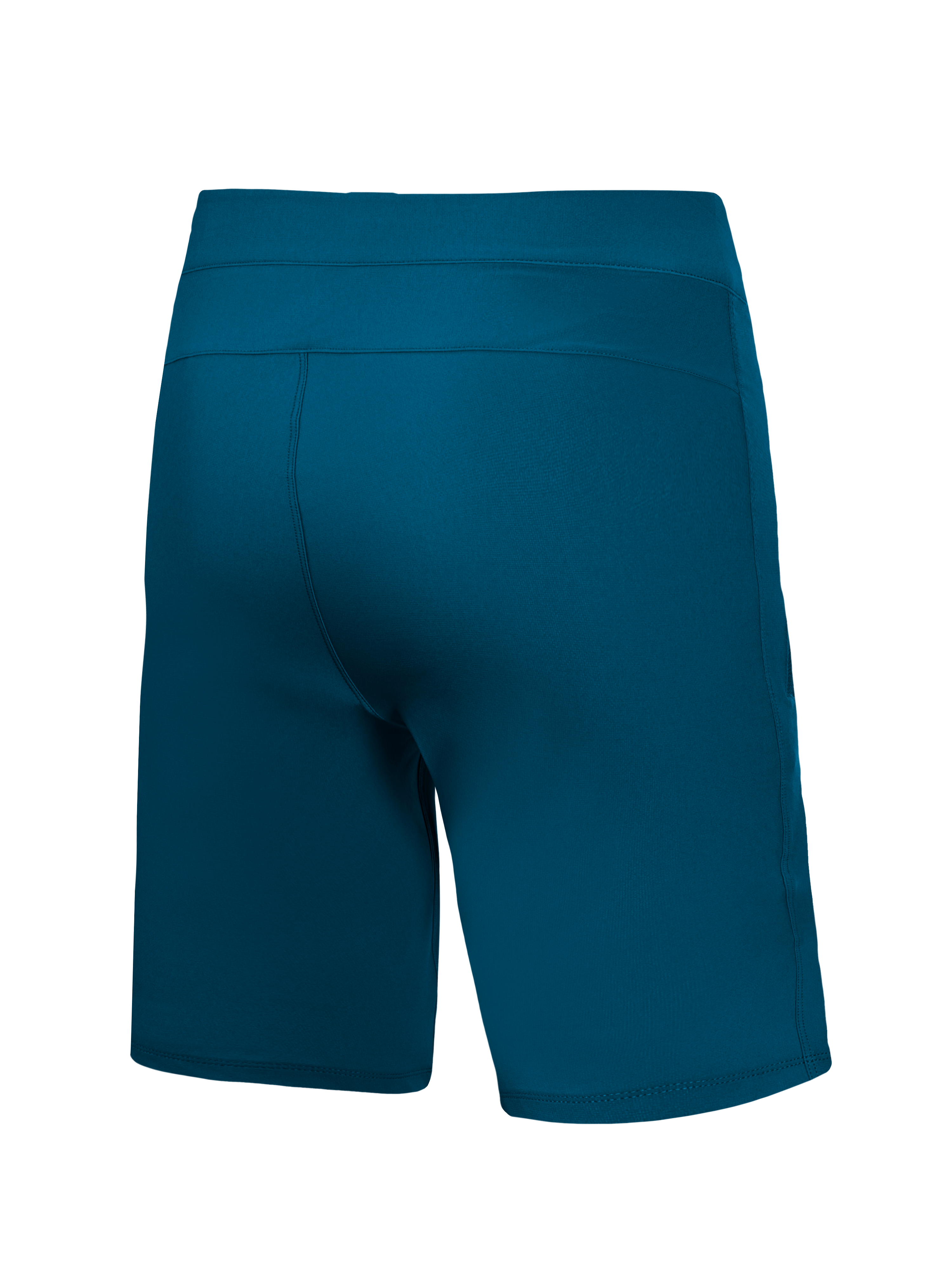 Blågröna Alpinestars A-Dura Ride Liner Shorts sedda bakifrån, slitstarka tekniska MTB-shorts med stretchtyg.