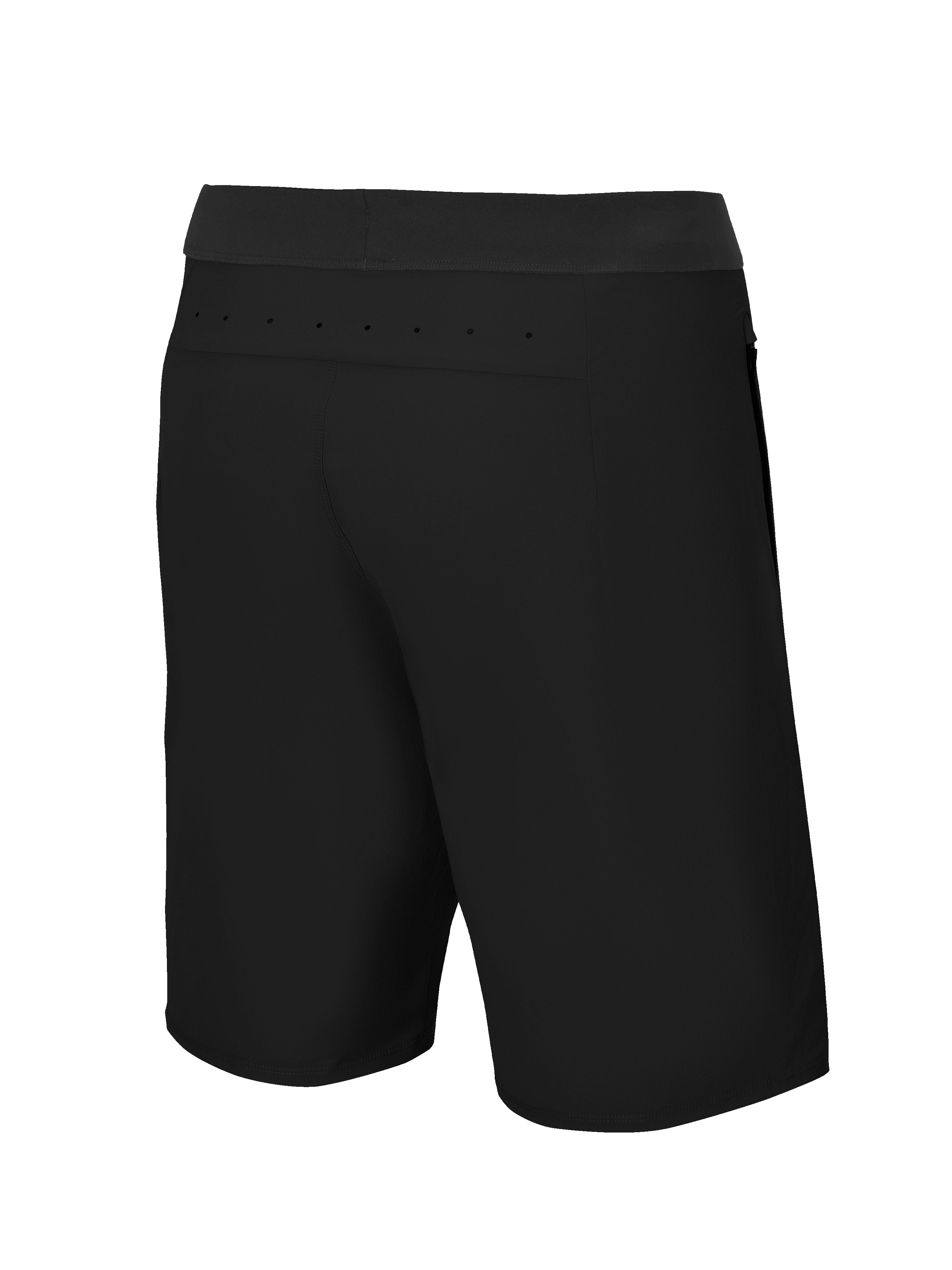 Alpinestars A-Aria Lite Shorts, mountainbikeshorts, svarta, baksida som visar laserperforeringar vid det bakre oket för ventilation, lättviktigt funktionstyg för stigcykling