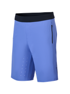 Alpinestars A-Aria Lite Shorts, mountainbikeshorts, Baja Blue, med ett svart ultramjukt midjeband, vertikal sidoficka med dragkedja, laserskurna ventilationshål på innerlåret och en lätt prestandapassform för stigcykling.