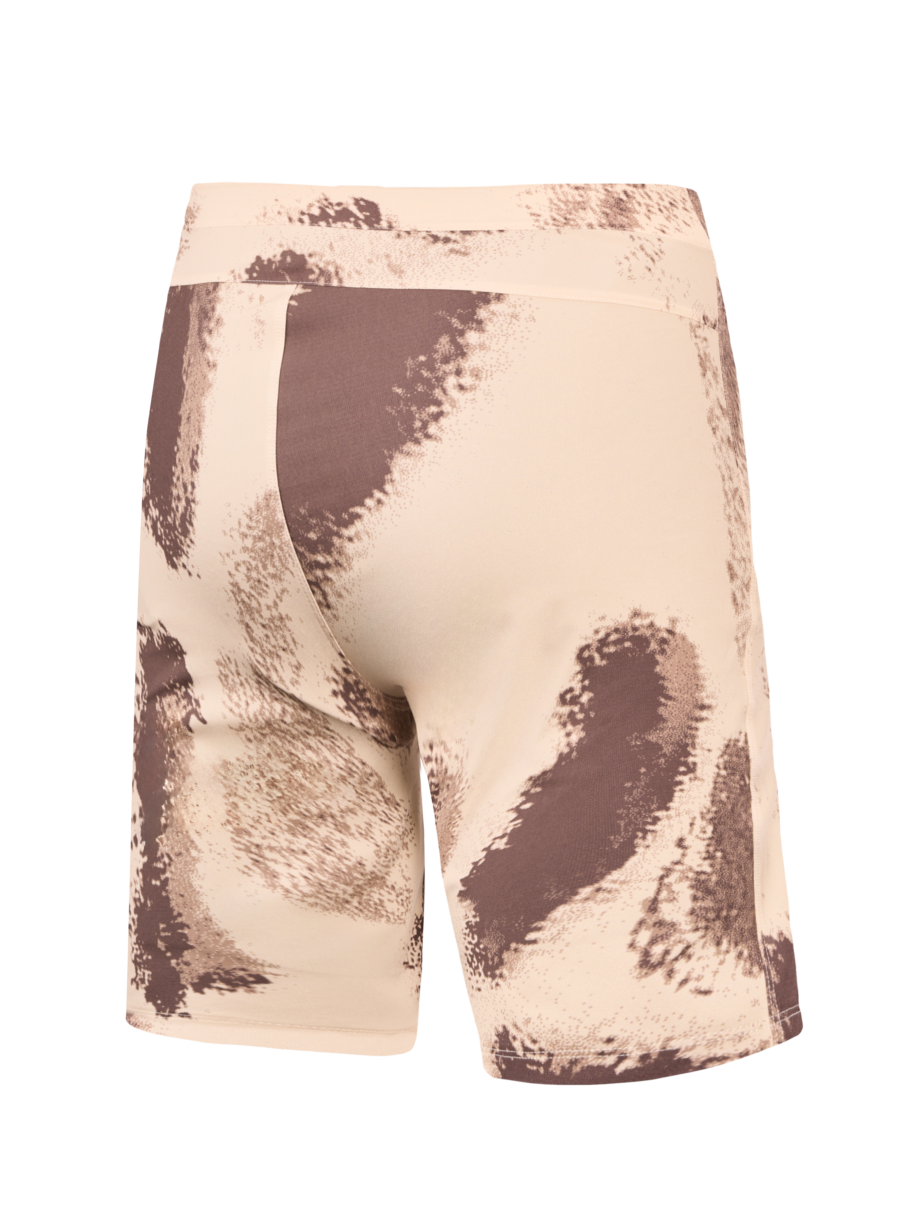 A-Dura Ride Shorts i Sand Camo, baksida av slitstarka mountainbikeshorts med 4-vägs stretchvävt tyg.