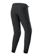 Alpinestars A-Dura Pants, svarta cykelbyxor, sett bakifrån, med avsmalnande ben och elastiska muddar, slitstarkt 2-vägsstretchtyg för mountainbike