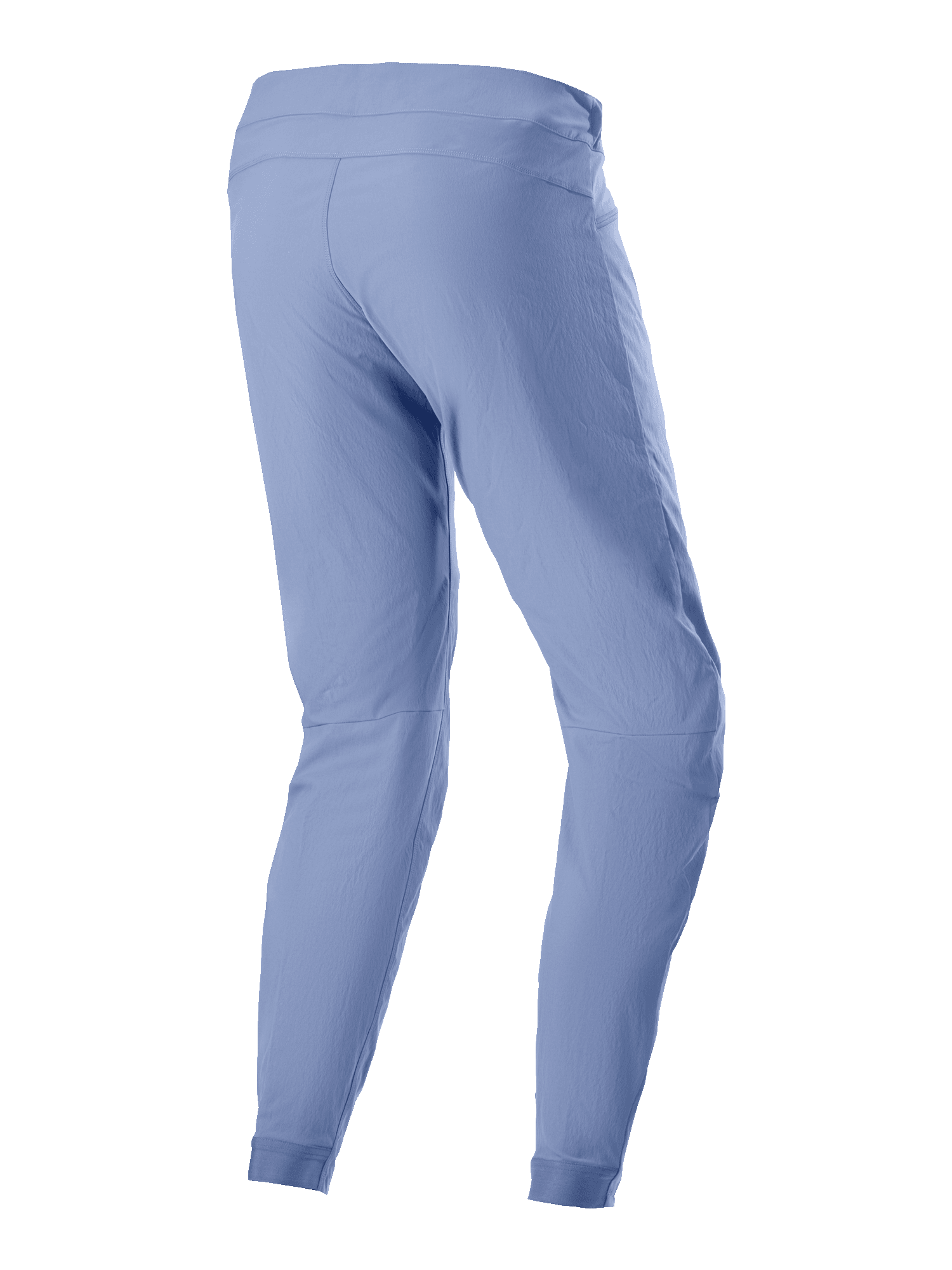 Alpinestars A-Dura Pants, MTB-byxor, Infinity Blue, baksida som visar avsmalnande bendesign och elastiska muddar, slitstarkt 2-vägsstretchtyg för terrängcykling