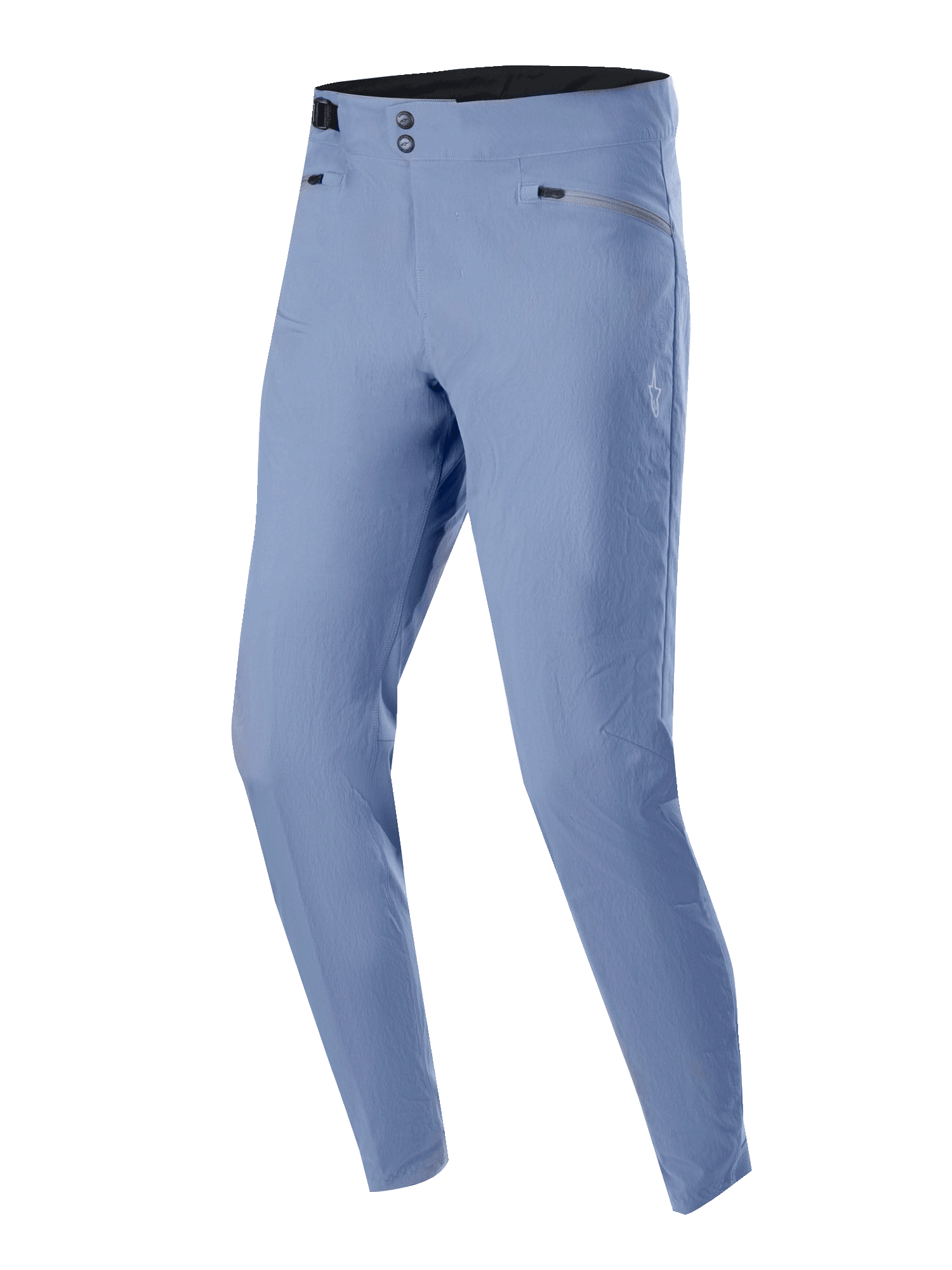 Alpinestars A-Dura byxor, MTB-cykelbyxor, Infinity Blue, med dubbel tryckknappsstängning i midjan och blixtlåsförsedda fickor, lättviktigt 2-vägsstretchtyg, normal passform för terrängprestanda