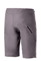 Alpinestars Drop Algorithm Shorts, mountainbikeshorts, Sparrow Gray, vy bakifrån som visar den limmade benfickan med dragkedja och den slitstarka konstruktionen i stretchtyg för terrängcykling