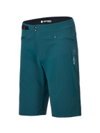 Alpinestars A-Dura shorts, mountainbikeshorts, mörkgröna (Dark Pine), med dragkedjeförsedda fickor, dubbel tryckknappsstängning fram, justerbar sidjustering i midjan och vit Alpinestars-logotyp på vänster ben, slitstark design för MTB-cykling