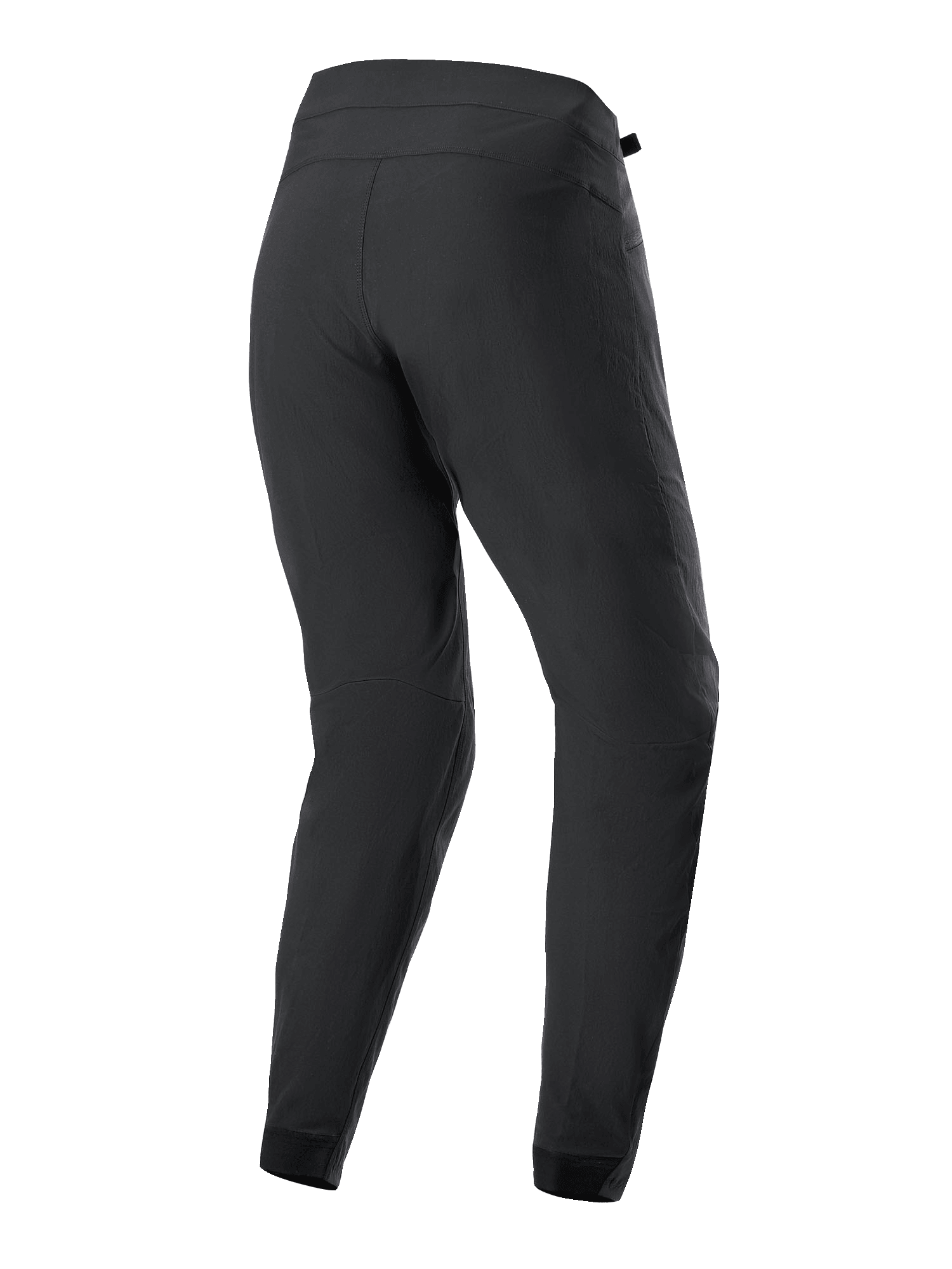 Alpinestars Stella A-Dura Pants för damer, MTB-cykelbyxor, svarta, bakifrån som visar ergonomisk konstruktion, avsmalnande passform och slitstarkt 2-vägsstretchtyg för mountainbike.