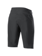 Alpinestars Stella A-Dura Liner Shorts för dam, svarta, sedda bakifrån, slitstarka mountainbikeshorts med en dragkedjeförsedd sidoficka och 2-vägs stretchtyg för rörlighet