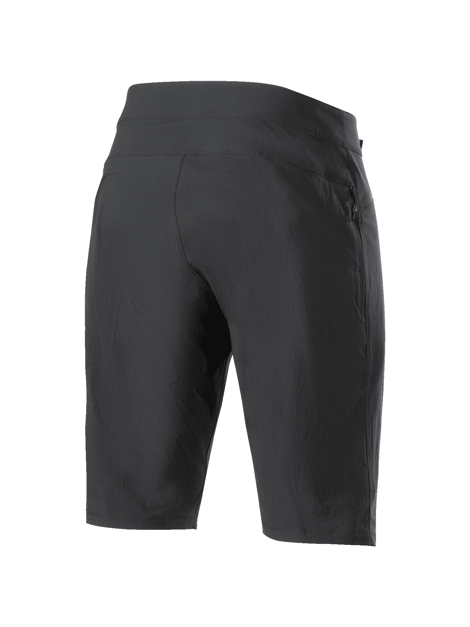 Alpinestars Stella A-Dura shorts för dam, mountainbike-shorts, svarta, baksida som visar slitstarkt tvåvägsstretchtyg och atletisk konstruktion, högpresterande plagg för MTB- och trailcykling