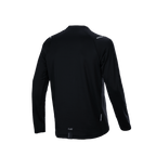 Alpinestars A-Dura Thermal tröja, baksida, svart, långärmad mountainbiketröja med förlängd bakkant och texturerat isolerande tyg, liten A-Dura-logotyp och reflekterande detaljer.