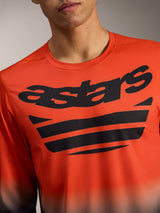 Orange och svart A-Dura ASTARS Jersey 2.0, långärmad tröja med stor logotyp på bröstet i tekniskt jacquard-stretchtyg.