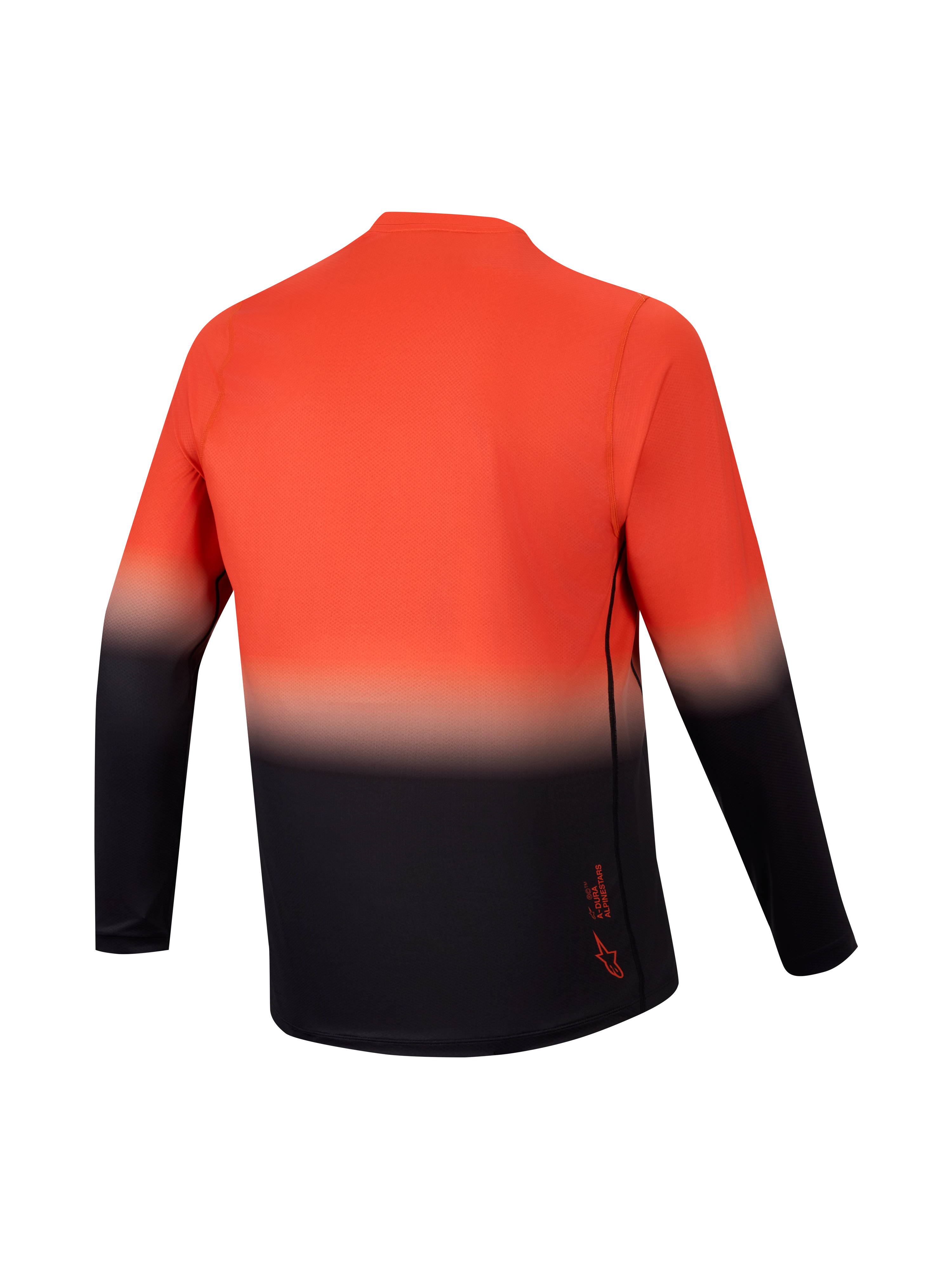 A-Dura ASTARS 2.0 långärmad tröja, baksida med orange och svart färgtoning för högpresterande MTB-cykling.