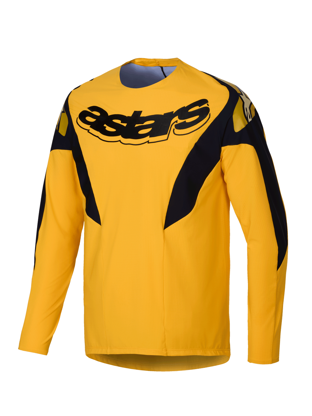 Alpinestars Begränsad Upplaga A-Supra Melt Gold Tröja, långärmad MTB-cykeltröja för herrar, mörk gul, lätt och ventilerad mikroperforerad polyester med stretchpaneler