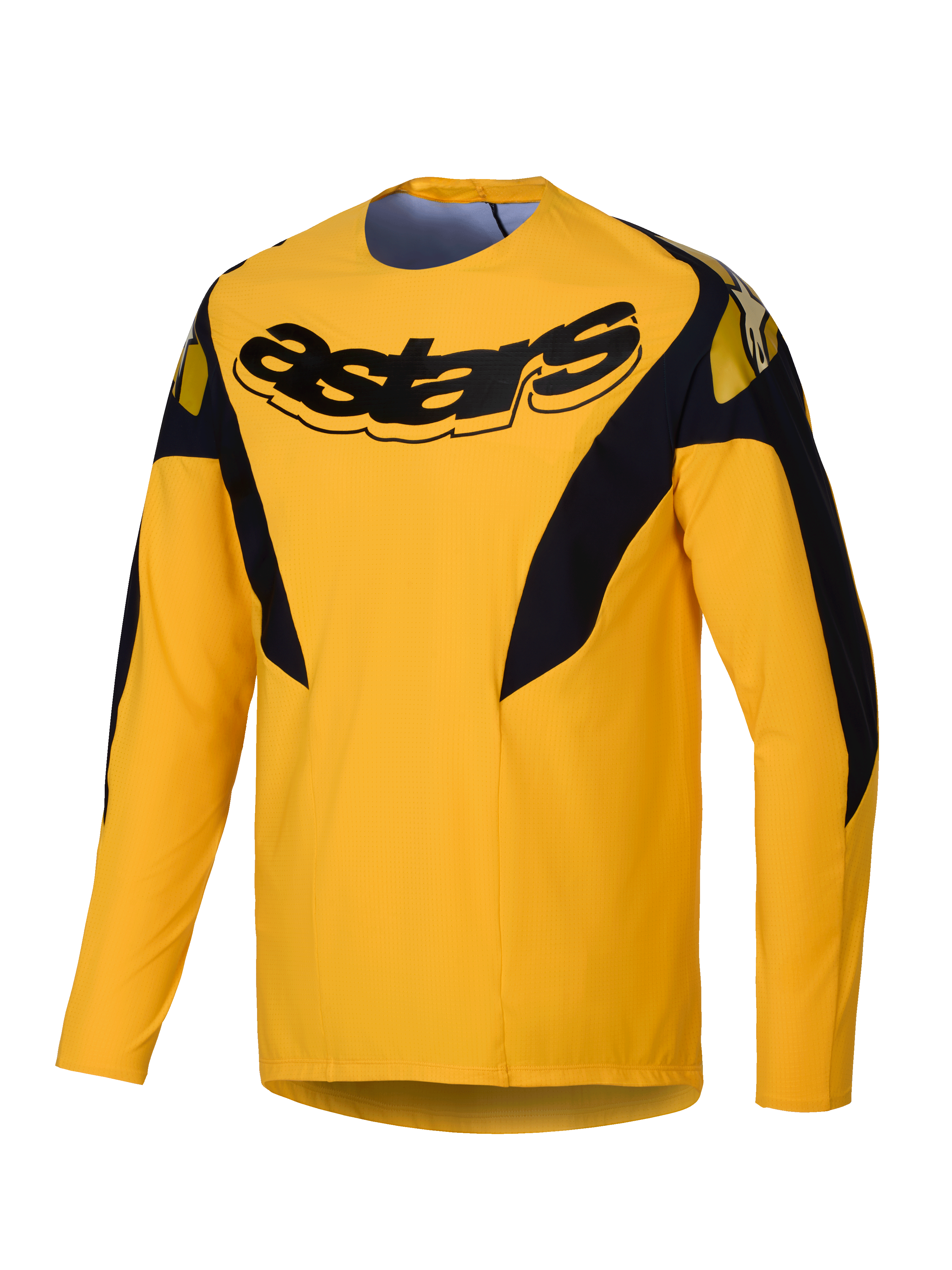 Alpinestars Begränsad Upplaga A-Supra Melt Gold Tröja, långärmad MTB-cykeltröja för herrar, mörk gul, lätt och ventilerad mikroperforerad polyester med stretchpaneler