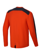 Alpinestars A-Dura Insert Astar tröja, långärmad MTB-tröja för mountainbike, orange och mörka insatser, baksida som visar slittålig texturkonstruktion