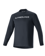 Alpinestars A-Aria Switch långärmad tröja, MTB-tröja, svart, tydlig vit Alpinestars-logotyp på bröstet, rundhalsad, lätt material med god andningsförmåga, prestandapassform för terrängkörning