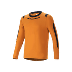 Alpinestars A-Dura Dri Wool Jersey - långärmad, mountainbiketröja, mörkt guld, svart rund halsringning och meshpaneler på axlar och ärmar, Alpinestars logotyp på bröstet, teknisk ullblandning för stigcykling