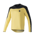 Alpinestars Drop Meta långärmad tröja, MTB-tröja, guld och svart, svart axelok och yttre ärmpaneler, liten rund logotyp på bröstet, lätt mesh-material med god andningsförmåga, förlängt ryggslut