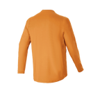 Alpinestars A-Dura Rocker Long Sleeve Jersey, Mountain Bike Jersey, Dark Gold, Back View, featuring a dropped tail for coverage and performance jacquard material