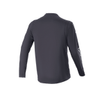 Alpinestars A-Dura Switch långärmad tröja, svart, vy bakifrån, visar förlängt bakstycke och diskret logotyp på ärmen, lätt MTB-tröja för stigcykling
