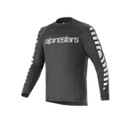 Alpinestars A-Dura Dri Oscar långärmad tröja, cykeltröja, svart reflekterande, med en stor silverreflekterande textlogotyp på bröstet och grafiska mönster på ärmarna, tekniska funktionskläder för mountainbike