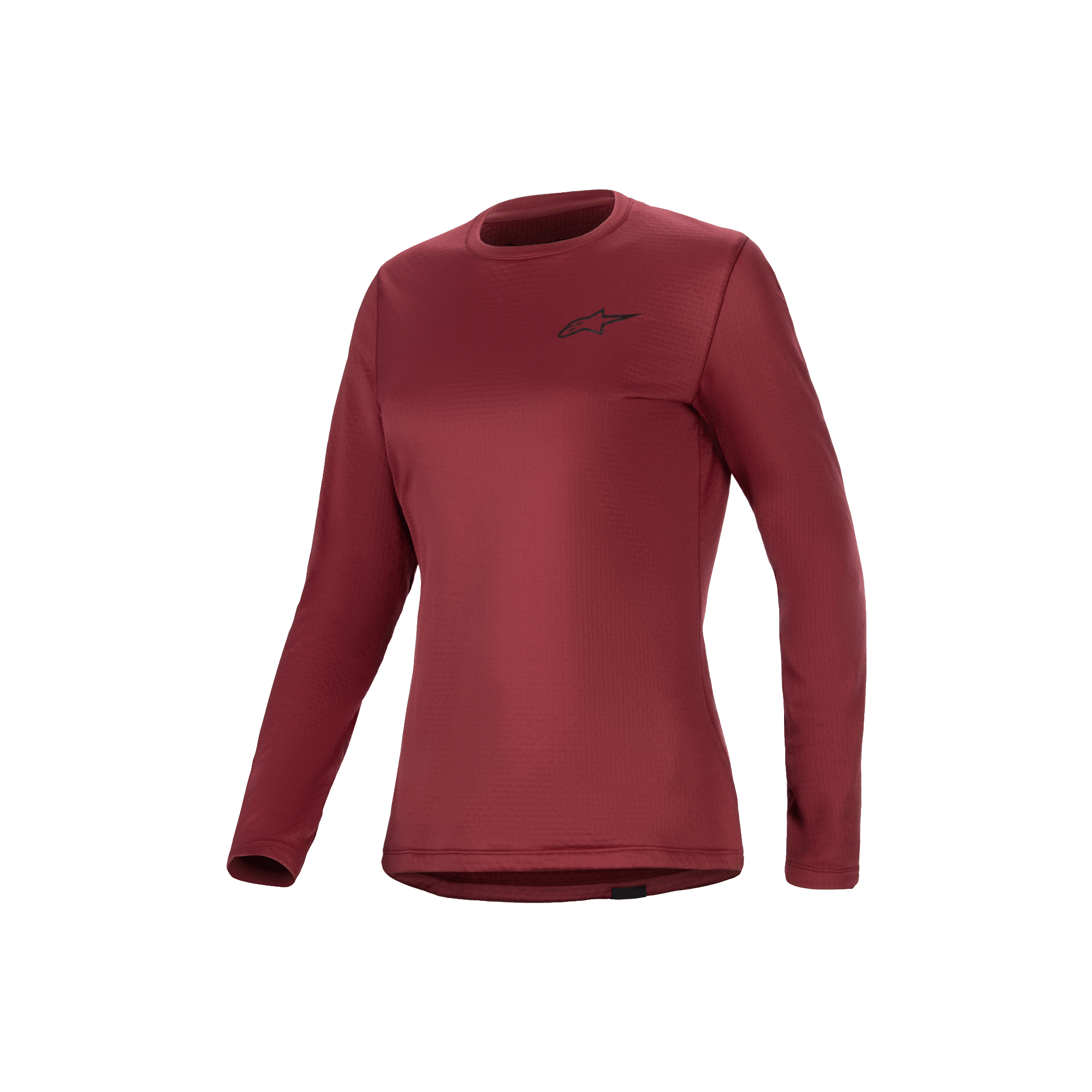 Alpinestars Stella A-Dura Termotröja, dam långärmad mountainbikecykeltröja, vinröd, isolerande fleecefodrad tröja med förlängt ryggslut