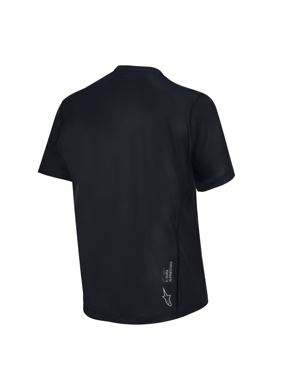 Svart Stella A-Dura Ride MTB-tröja för damer, kortärmad modell sedd bakifrån med vit Astars-logotyp.