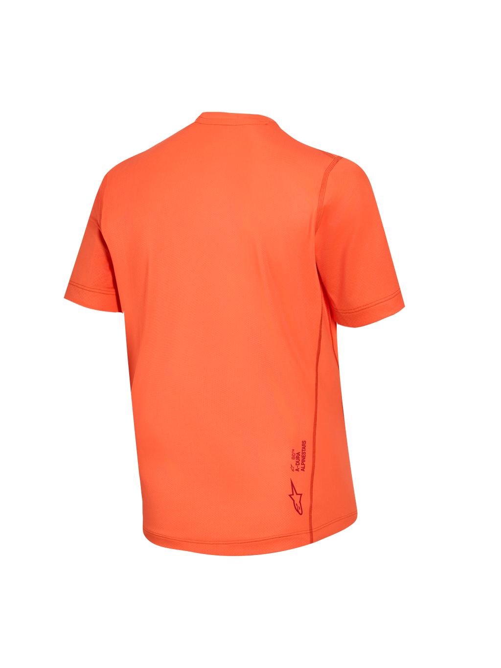 Alpinestars Stella A-Dura Ride-tröja för damer i orange, baksida med jacquard-tyg och logotypdetalj.