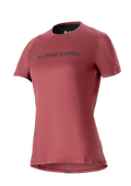 Alpinestars Stella A-Dura Dri Switch tröja för dam, kortärmad MTB-tröja, vinröd med svart logotyp, perforerade mesh-ärmar för andningsförmåga, högpresterande cykelkläder