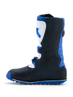 Alpinestars Tech-T stövlar, mörkblå, svarta och vita trialstövlar för herr med TPU-skenbensplatta och greppstark sula.