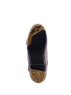 Alpinestars Tech 10 Air Gold-sula, begränsad upplaga, Earth Brown och svart mönstrat grepp med utbytbar insats.
