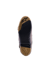 Alpinestars Tech 10 Air Gold-sula, begränsad upplaga, Earth Brown och svart mönstrat grepp med utbytbar insats.