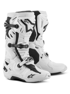 Alpinestars Tech 10 Supervented-stövlar, motocrossstövlar, vita, med luftintag framtill, ventilerad skenbensplatta och justerbart spännessystem, högpresterande racingstövlar för terrängkörning