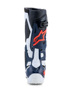 Alpinestars Tech-10 Supervented Boots, Motocross Racing, Blue and White with Fuchsia accents, perforated TPU construction.