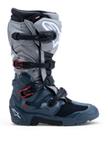 Alpinestars Tech 7 Enduro 2027 Drystar stövlar, vattentäta herr-MC-stövlar i mörkgrått och mellangrått med röda detaljer
