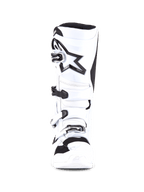 Alpinestars Tech 7 Boots, Motocross Boots, White and Black, front view featuring a four-buckle closure system, large black star logo on the shin, protective TPU shell and reinforced toe for motocross racing