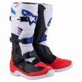 Alpinestars Tech 3-stövlar, motocross- och offroadstövlar, vit, röd och mörkblå, med tredubbel spännesstängning, TPU-skydd för skenben och häl, hållbar mikrofiberkonstruktion med vita sulor och blå logotypdetaljer