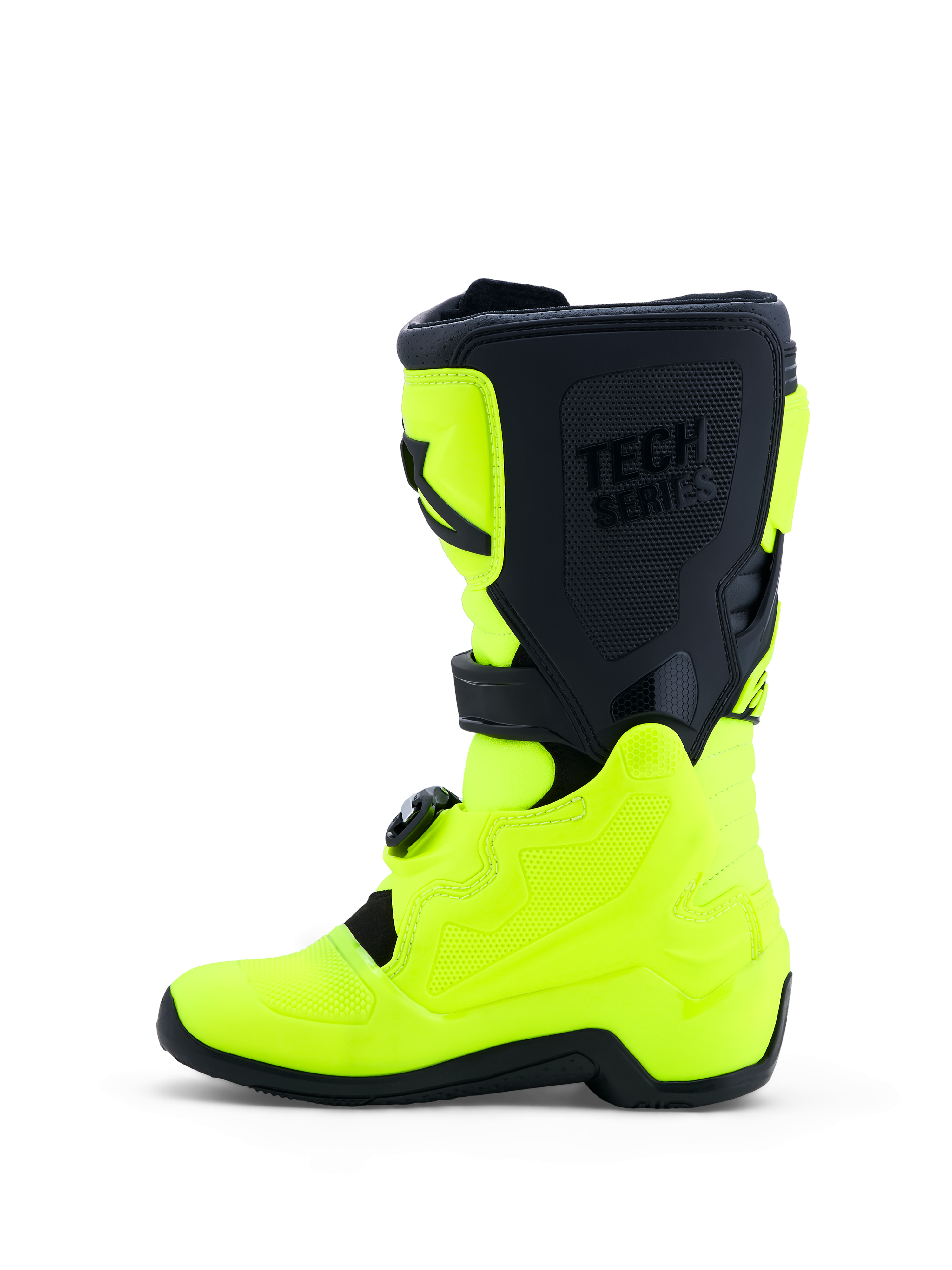 Alpinestars Ungdom Tech 7S stövlar, motocross-stövlar i gul fluo och svart med TPU-skydd och pivotsystem, CE-certifierade.
